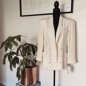 Privata Silk Blazer with sequins trim